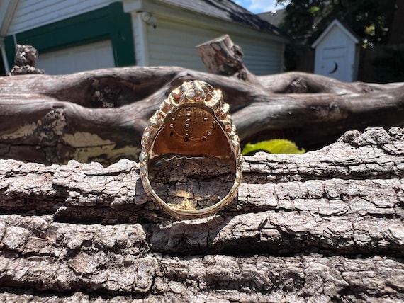 Diamond Initial Ring, Gold Initial Ring, Gold Sig… - image 6