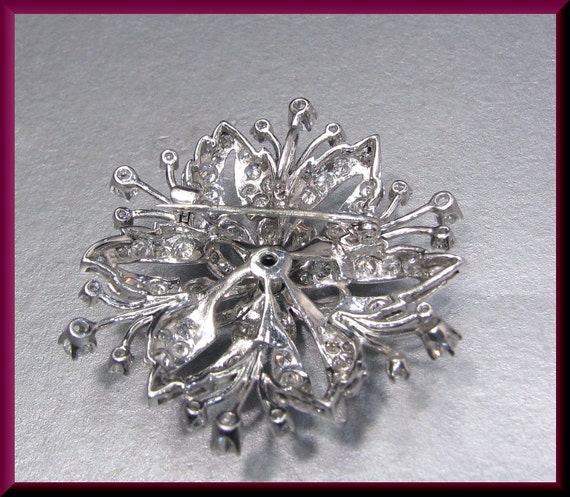 Antique Vintage Retro 1940's Platinum Diamond Spr… - image 4