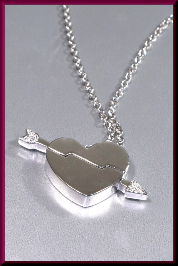 Diamond Heart Heart Necklace Diamond Necklace Dia… - image 1