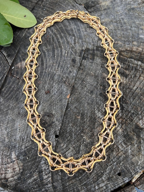 Chunky Gold Choker, Wide Gold Choker, Thick Gold … - image 1