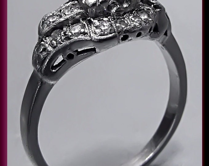 Antique Diamond Engagement Ring Art Deco Diamond Engagement Ring with Old European Cut Diamond Platinum Wedding Ring - ER 259M