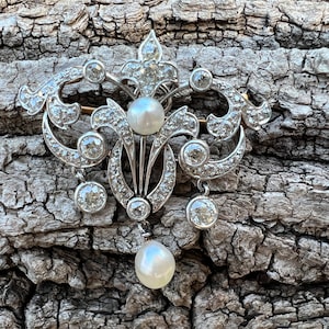 Diamond Lavaliere, Edwardian Diamond Necklace, Edwardian Pendant, Art Deco Pendant, Diamond Drop Pendant, Antique Necklace