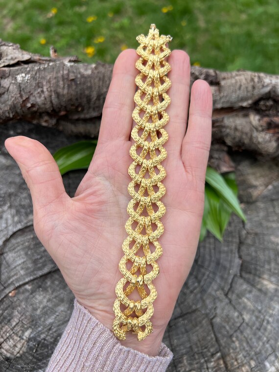 Wide Gold Bracelet, Chunky Wide Gold Bracelet, Ci… - image 6