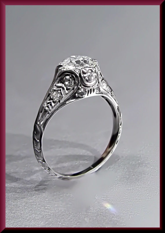 Art Deco Engagement Ring Antique Engagement Ring … - image 2
