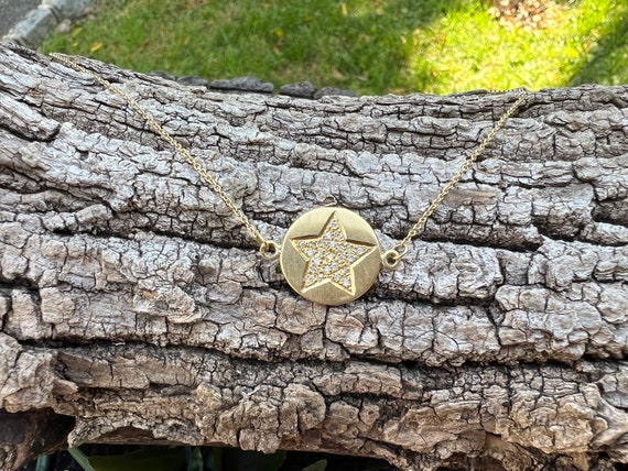 Diamond Star Necklace, Gold Star Pendant, Star Je… - image 5