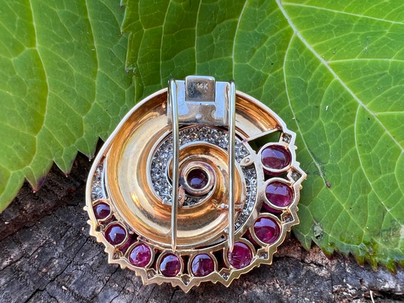 Retro Ruby Brooch, Retro Diamond Brooch, Ruby and… - image 10