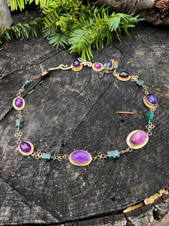 Amethyst Necklace, Amethyst Choker, Amethyst Penda