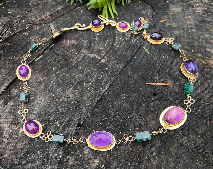Amethyst Necklace, Amethyst Choker, Amethyst Pendant