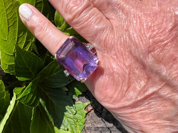 Amethyst Ring, Amethyst and Diamond Ring,  Amethy… - image 10