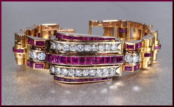 Art Deco Ruby Watch, Covered Watch, Art Deco Diamo