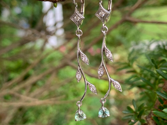 Cathy Waterman Platinum, Peridot and Diamond Earr… - image 3