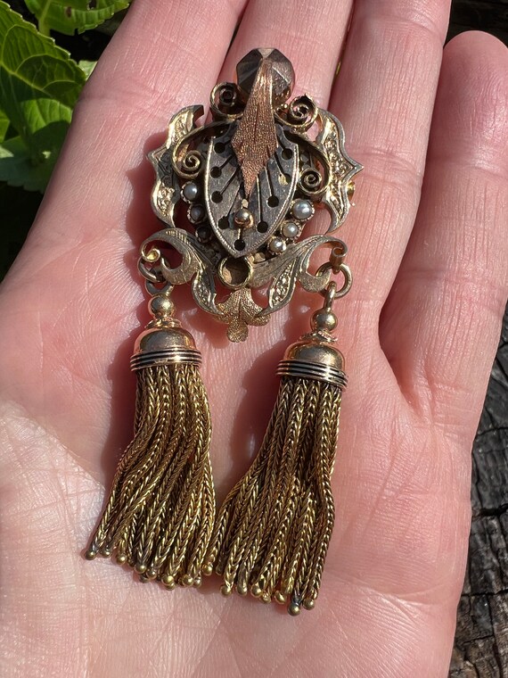 Victorian Fringe Pendant, Victorian Fringe Brooch, Victorian Fringe Pin View 3
