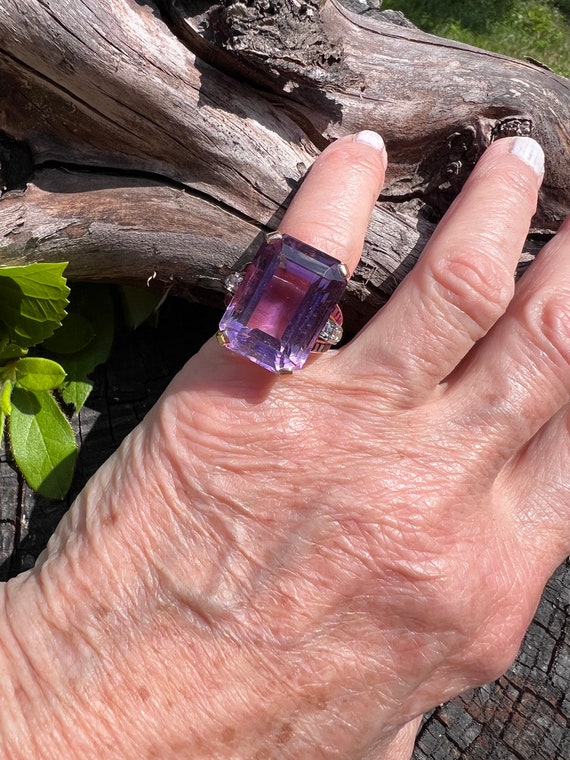 Amethyst Ring, Amethyst and Diamond Ring,  Amethy… - image 9