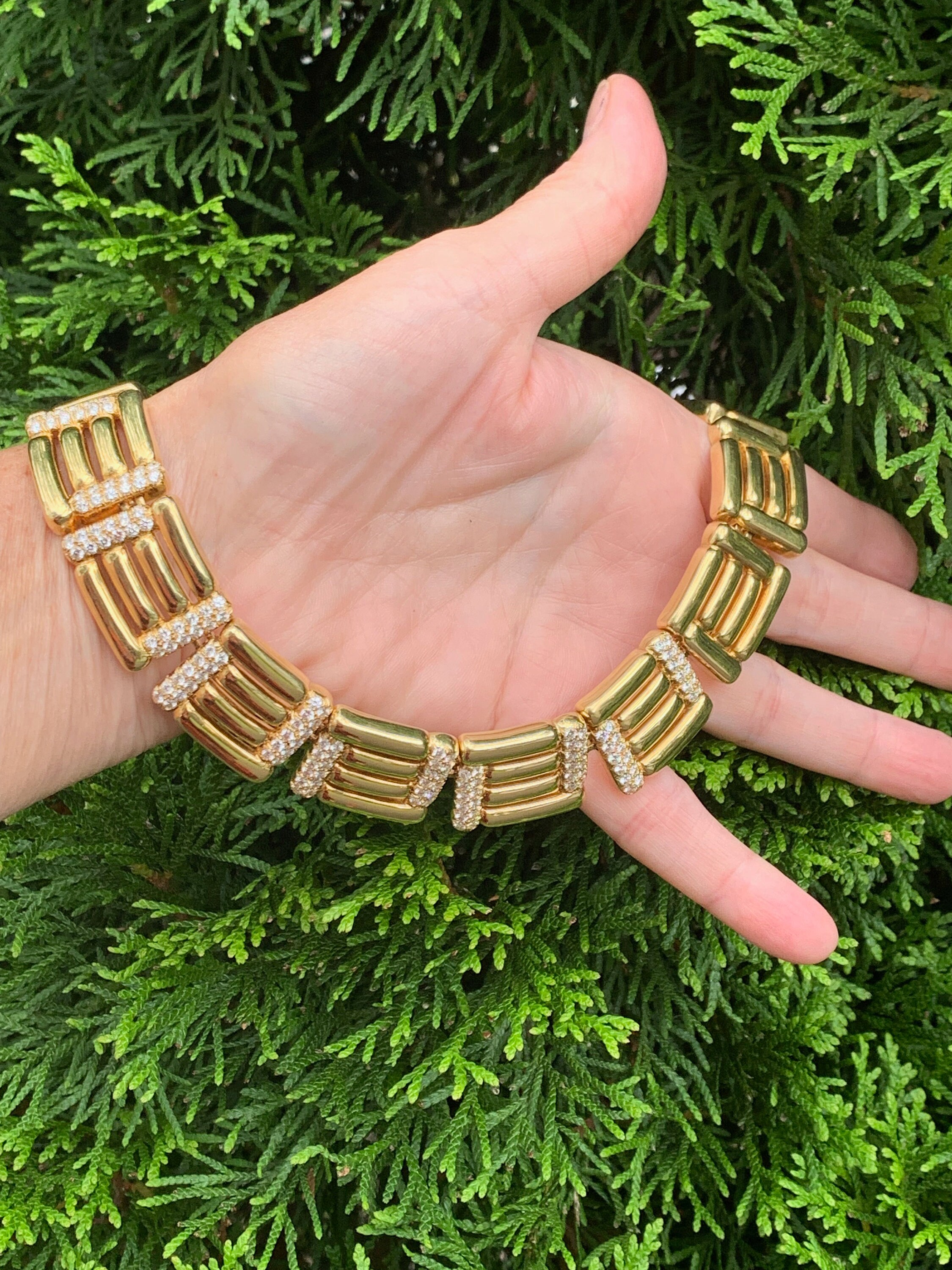 Gold Choker Diamond Choker Gold Diamond Choker Diamond Etsy