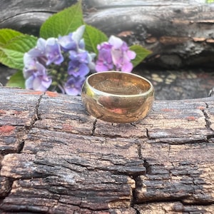 Yellow Gold Cigar Band, Gold Cigar Band, Chunky Gold Ring, Wide Gold Band, Band Size 5.5