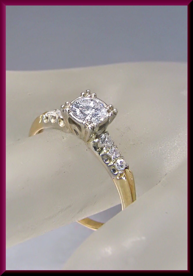 Vintage Diamond Engagement Ring Antique Diamond Engagement - Etsy