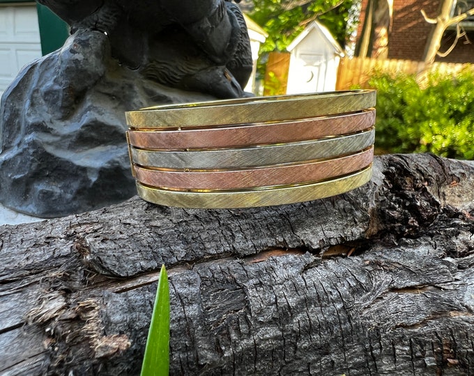Tri Color Gold Bangle, Wide Gold Bracelet, Gold Wide Bracelet, Chunky Gold Bracelet