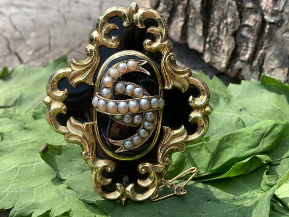 Victorian Enamel Brooch, Victorian Pearl Brooch, … - image 9