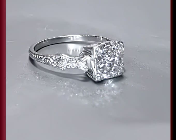 Art Deco Engagement Ring Antique Engagement Ring Vintage Ring Statement Ring Alternative Ring Art Deco Ring Platinum Ring Dainty For Her