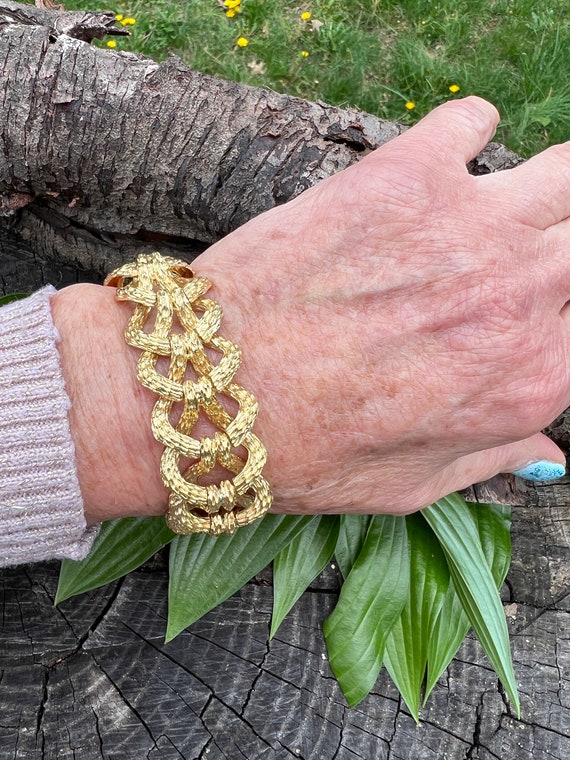 Wide Gold Bracelet, Chunky Wide Gold Bracelet, Ci… - image 3