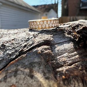 Diamond Wedding Band, Diamond Eternity, Yellow Gold Band, Gold and Diamond Band, Diamond Band Size 6