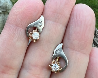 Victorian Diamond Dangle, Alternative Stud Earrings, Victorian Studs, Victorian Earrings