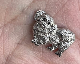 Platinum Dog Charm, Diamond Dog Charm, Corgi Charm, Dog Charm