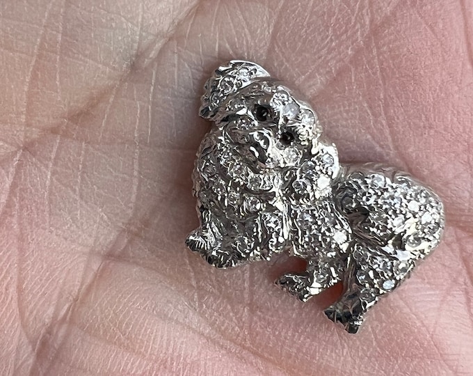 Platinum Dog Charm, Diamond Dog Charm, Corgi Charm, Dog Charm