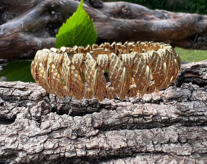 Wide Gold Bangle, 18K Gold Bangle