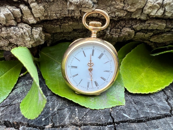 Victorian Pocket Watch, Rose Cut Diamond Watch, D… - image 3