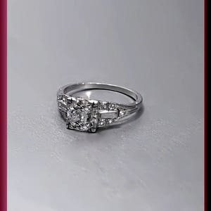 Antique Diamond Engagement Ring Art Deco Diamond Engagement Ring 1930&#39;s with Old European Cut Diamond Platinum Wedding Ring  - ER 384S