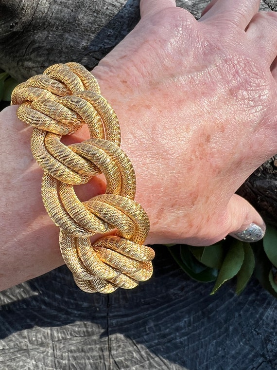 Wide Gold Bracelet, Chunky Wide Gold Bracelet, Ci… - image 4