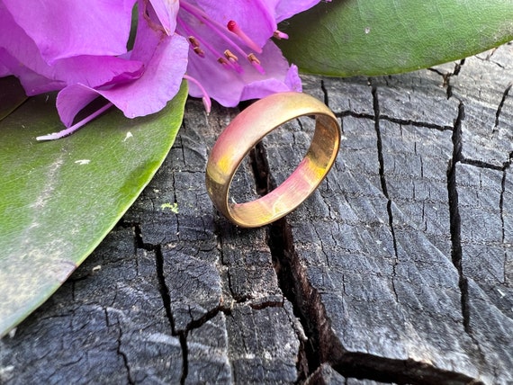 Victorian Gold Band, 18K Gold Band, Wide Gold Band