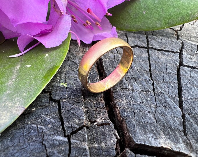 Victorian Gold Band, 18K Gold Band, Wide Gold Band, Gold Stacking Band, Gold Band Size 6