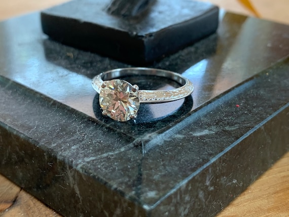 Art Deco Engagement Ring, Art Deco Ring, Minimalist Ring, Alternative Ring Old European Cut, Conflict Free Diamond