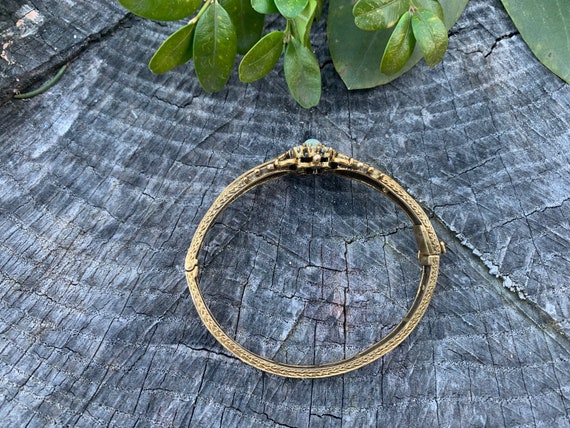 Gold and Opal Bangle, Opal Bangle, Opal Flower Ba… - image 5