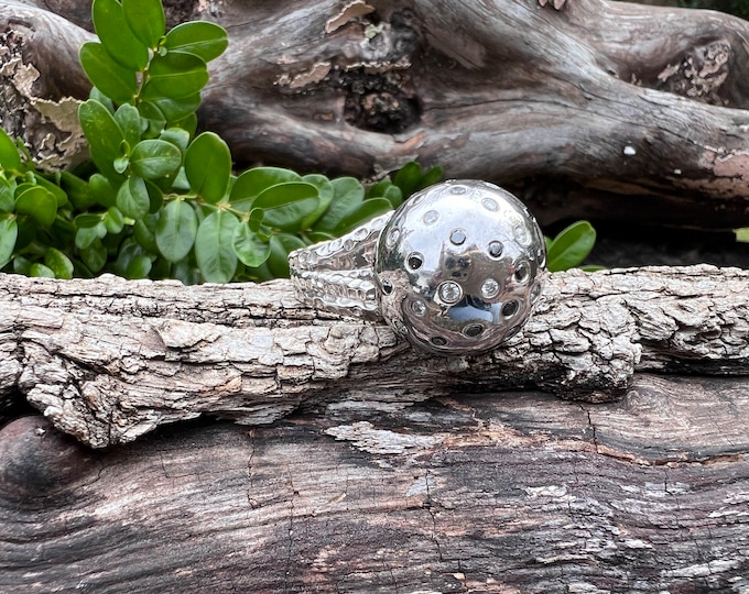 Diamond Cluster Ring, Diamond Dome Ring, White Gold Dome Ring