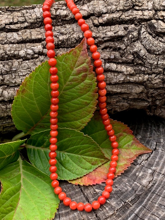 Vintage Coral Beads, Coral Bead Necklace, Coral Ne