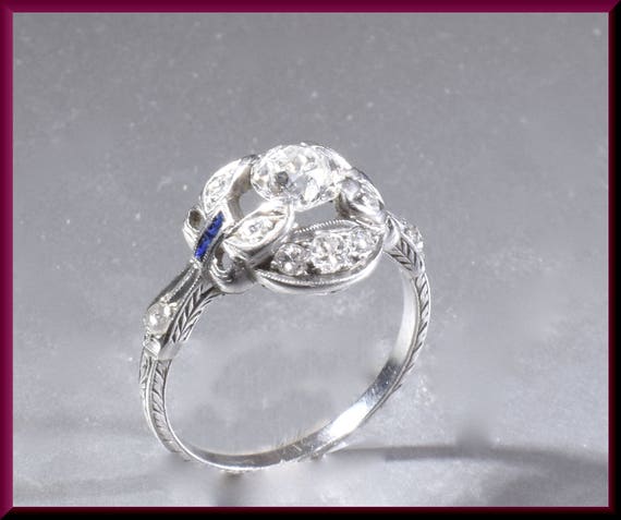 Art Deco Engagement Ring, Antique Engagement Ring… - image 6