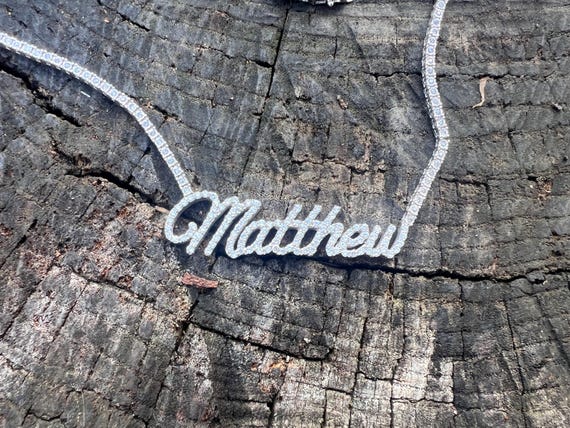 Diamond Matthew Name Plate, Matthew Name Necklace… - image 16