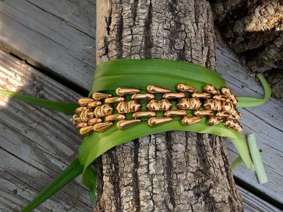 Retro Wide Gold Bracelet, Chunky Wide Gold Bracele