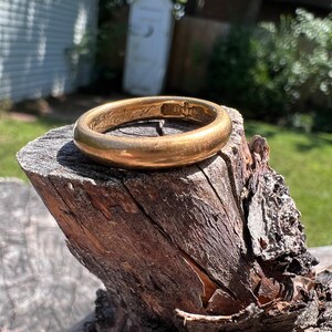 Edwardian Gold Band, 18K Gold Band, Yellow Gold Band, Thin Gold Band, Gold Stacking Band, Gold Band Size 5 1/2