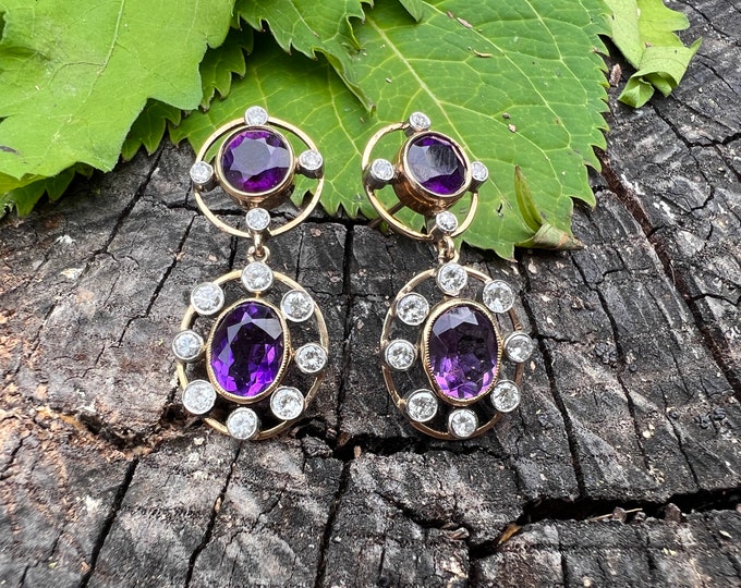 Gold Amethyst Earrings, Amethyst Earrings, Amethyst Dangles, February Birthstone