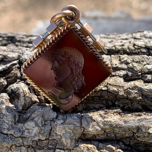 Victorian Intaglio Pendant, Carnelian Intaglio Pendant, Carved Intaglio image 5