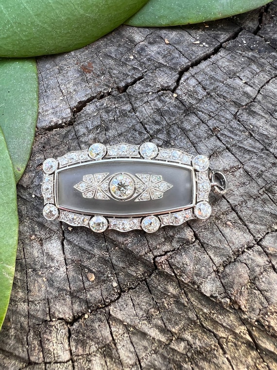 Art Deco Brooch, Art Deco Diamond Brooch, Crystal… - image 5