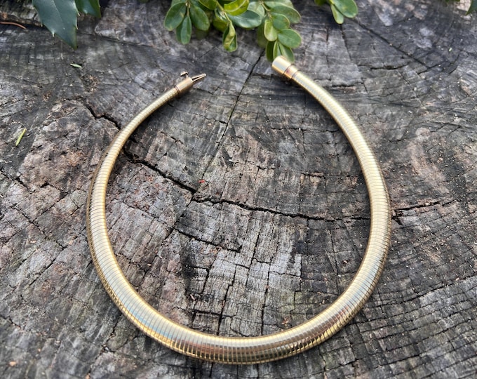 Gold Snake Chain, Forstner Gold Snake Chain, Wide Gold Choker