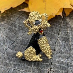 Gold Poodle Brooch, Vintage Poodle Brooch, Gold Poodle Pin. Dog Brooch, Poodle Jewelry, Dog Jewelry, Poodle Pendant, Poodle Gifts