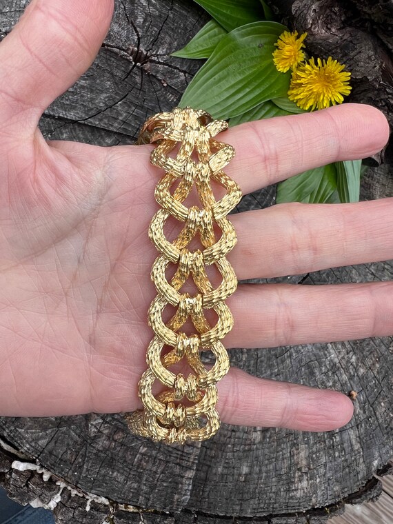 Wide Gold Bracelet, Chunky Wide Gold Bracelet, Ci… - image 2