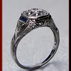 Antique Diamond Engagement Ring Art Deco Diamond Engagement Ring With ...