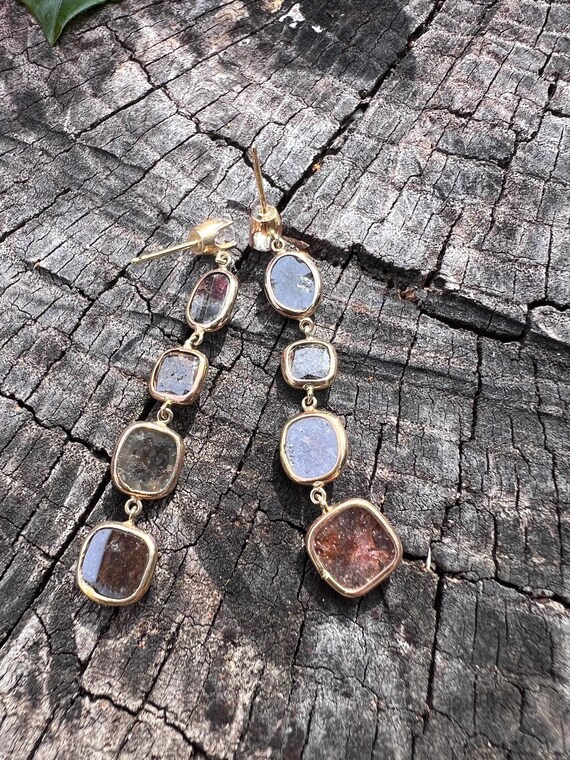 Black Diamond Dangle Earring, Diamond Dangle Earr… - image 6